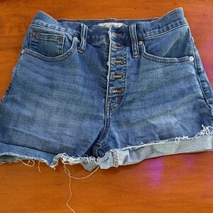 Madewell high rise Blue Denim Button-Front Women’s Shorts